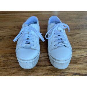 VALENTINO White Leather Sneakers Trainers Shoes  Women's Size 8.5